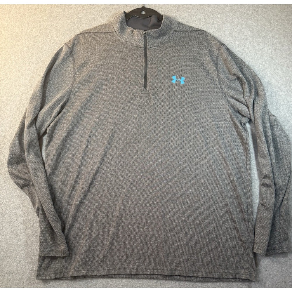 Under Armour Threadborne Siro 1/4 Zip Pullover Shirt Gray Mens 2XL